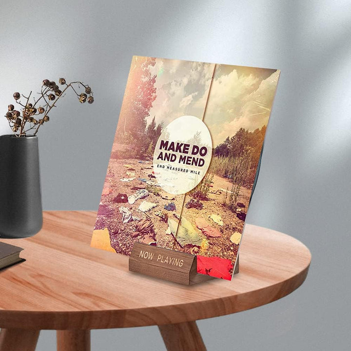 Vinyl Record Holder Display Stand - Tabletop Now Playing Album Cover Holder - Now Spinning Record Rack - Single CD Stand LP Display Shelf - Wooden Vinyls Records Storage Organizer - Modern Home Decor - Just Closeouts Canada Inc.X003CTH0F5