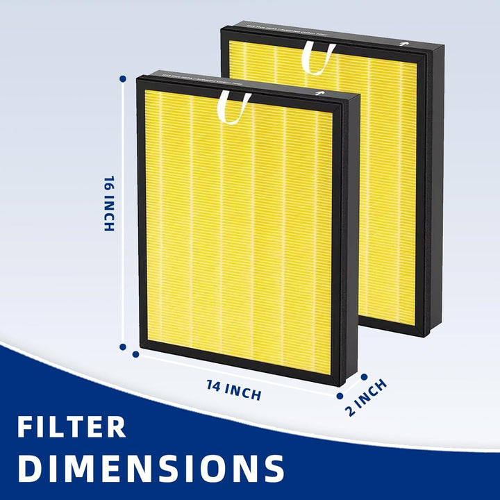Vital 200S - P Pet Filter Replacement Compatible with LEVOIT Vital 200S Air Purifier: 3 - in - 1 H13 True HEPA and High - Efficiency Activated Carbon Filter, Part  Vital200S - RF - PA, 2 Pack, Yellow - Just Closeouts Canada Inc.