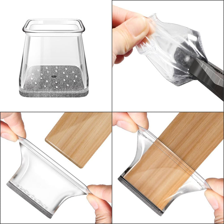 VIUME Silicone Square Chair Leg Protectors, 24PCS, Clear, 3/4" - 1" (19mm - 25mm), Protects Hardwood & Tile Floors from Scratches & Noise - Just Closeouts Canada Inc.