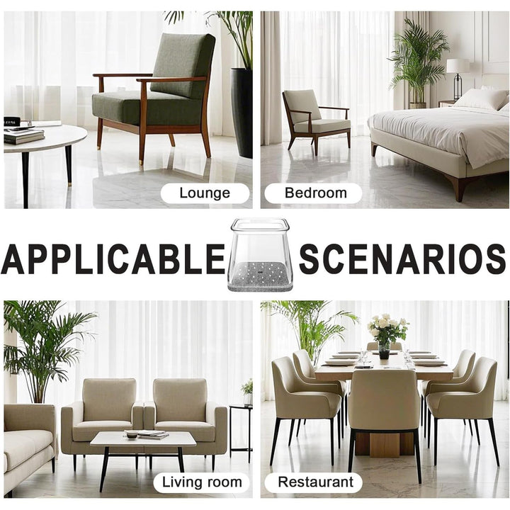 VIUME Silicone Square Chair Leg Protectors, 24PCS, Clear, 3/4" - 1" (19mm - 25mm), Protects Hardwood & Tile Floors from Scratches & Noise - Just Closeouts Canada Inc.