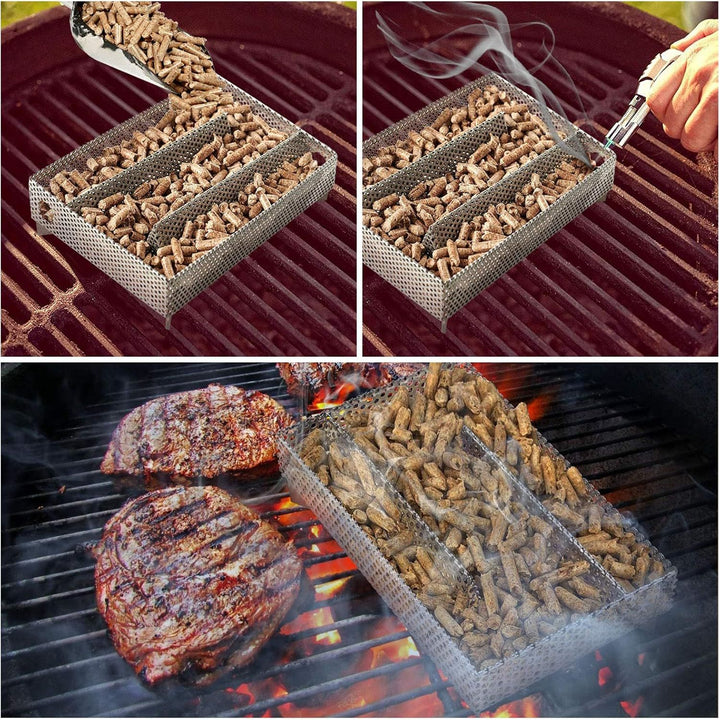 WADEO Pellet Smoker, Cold Smoke Generator for BBQ Grill Hot or Cold Smoking, Ideal for Smoking Meat, Fish, Cheese (Rectangle) - Just Closeouts Canada Inc.