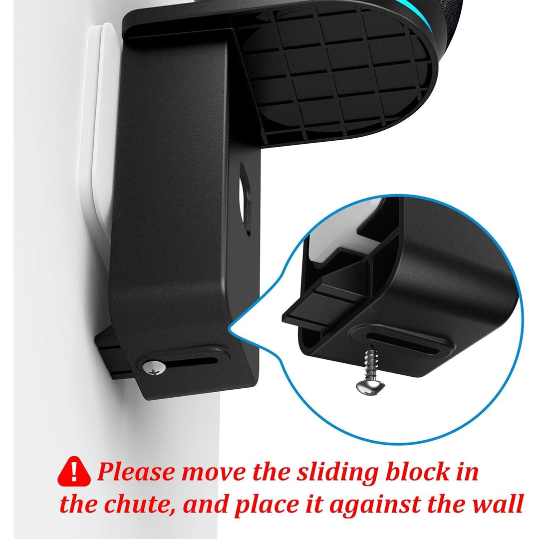 Wall Mount for Dot 5th & Dot 4th Gen & Pop & Google Nest Mini - Upgraded Alexa Dot 5th/Dot 4th Gen Outlet Holder Stand Shelf Accessories with Cable Management, No Drilling Required (Black) - Just Closeouts Canada Inc.