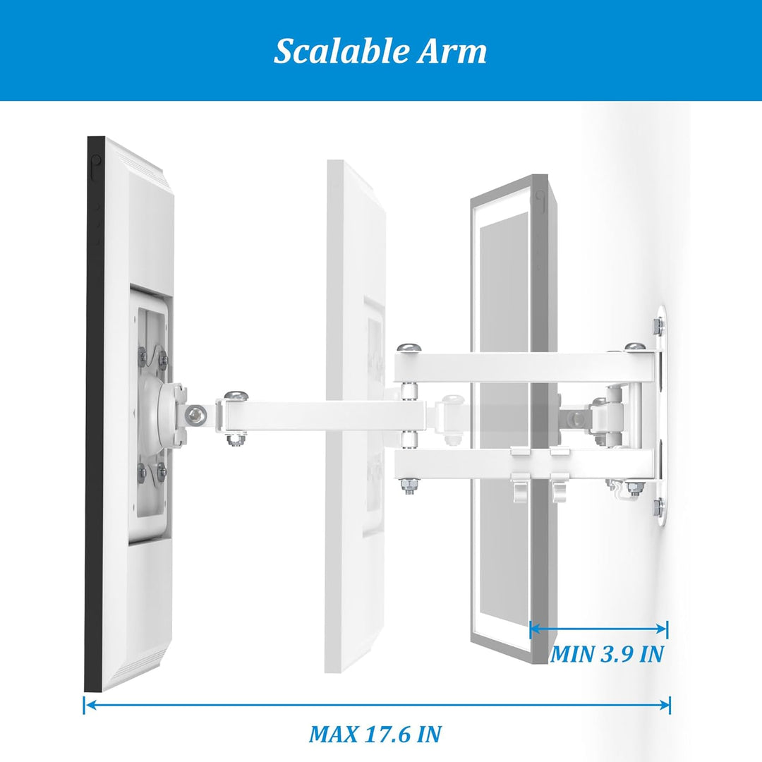 Wall Mount for Show 15 & Show 21 - Rotate Tilt Swivel Wall Stand Shelf for Show 15 & Monitors TVs 13" - 27", Metal Adjustable Mounting Bracket with Heavy Duty 17" Extension Arm (White) - Just Closeouts Canada Inc.