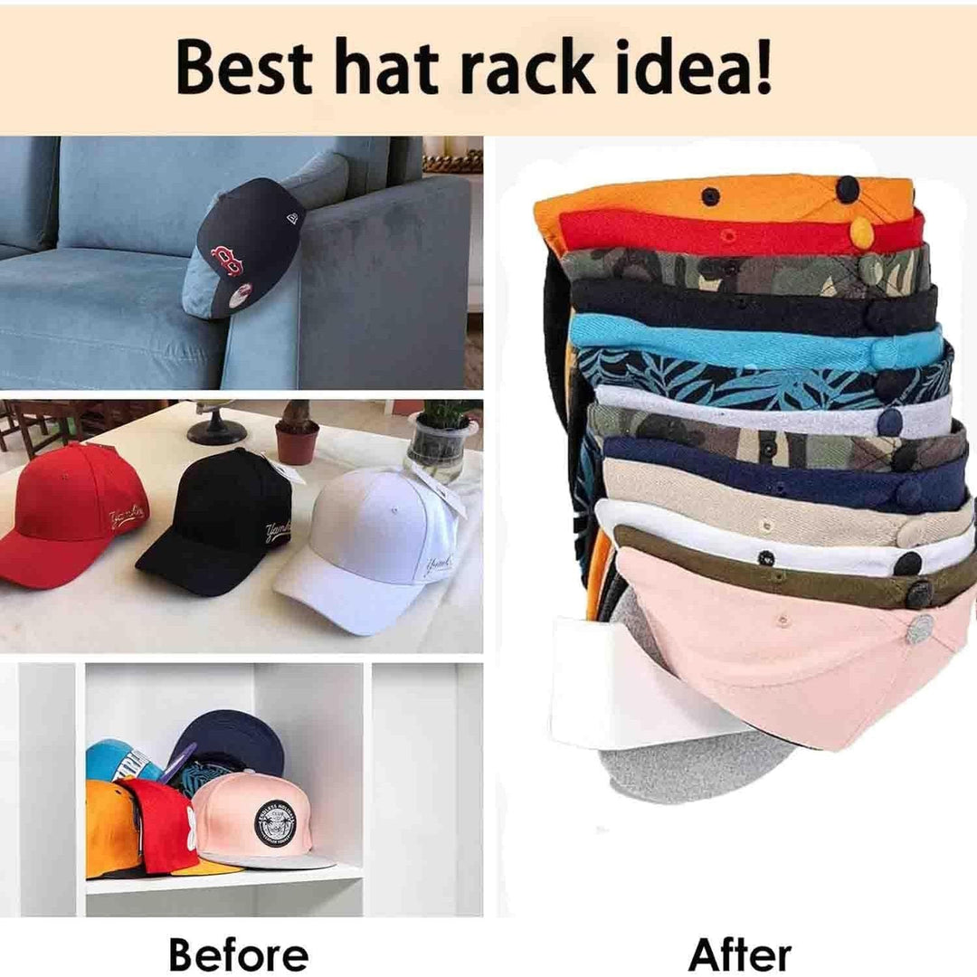 Wall Mounted Baseball Cap Organizer, 2 - Pack Hat Rack with Hardware, Space - Saving Hat Storage Hanger (black) - Just Closeouts Canada Inc.