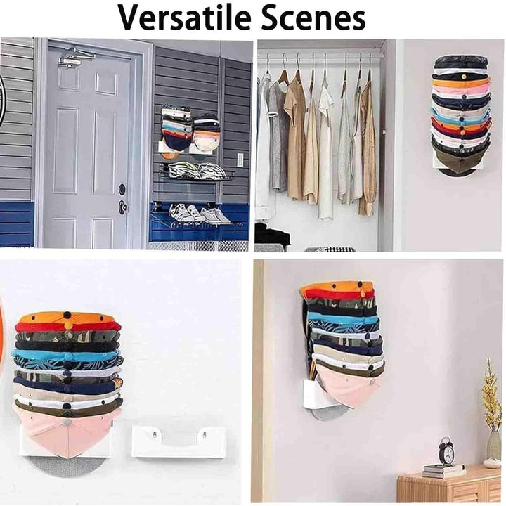 Wall Mounted Baseball Cap Organizer, 2 - Pack Hat Rack with Hardware, Space - Saving Hat Storage Hanger (black) - Just Closeouts Canada Inc.