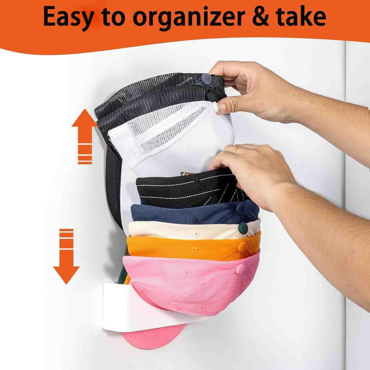 Wall Mounted Baseball Cap Organizer, 2 - Pack Hat Rack with Hardware, Space - Saving Hat Storage Hanger (black) - Just Closeouts Canada Inc.