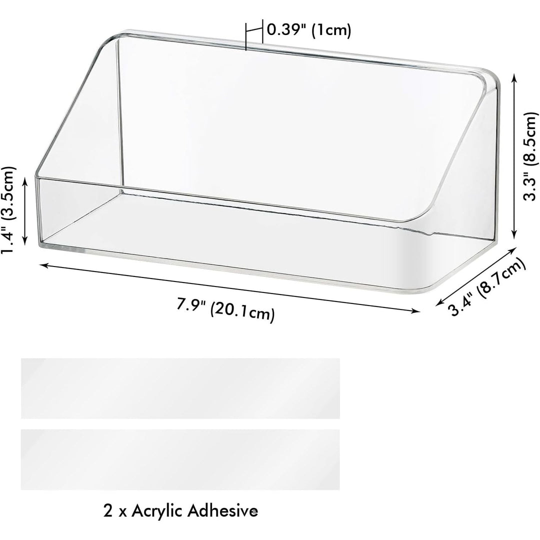Wall Mounted Storage Organizer, No Drilling Bathroom Shelf, Clear Storage Box for Bathroom, Bedroom, Mirror Cabinets (Transparent) - Just Closeouts Canada Inc.X003ZZZQZR