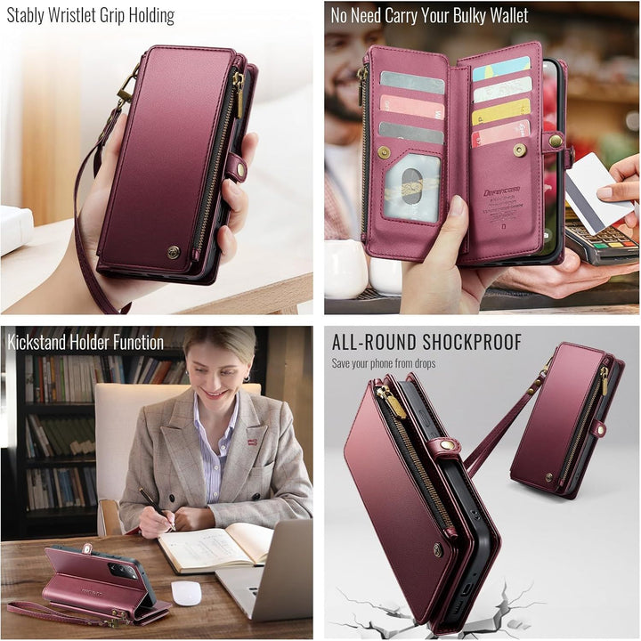 Wallet Phone Case for Galaxy S20 FE – Wine Red - Just Closeouts Canada Inc.