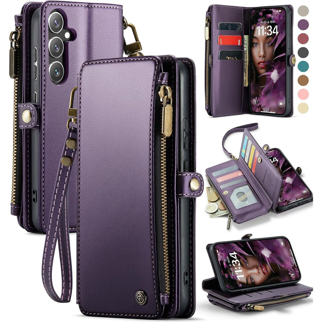 Wallet Phone Case for Galaxy S24 FE – Purple - Just Closeouts Canada Inc.