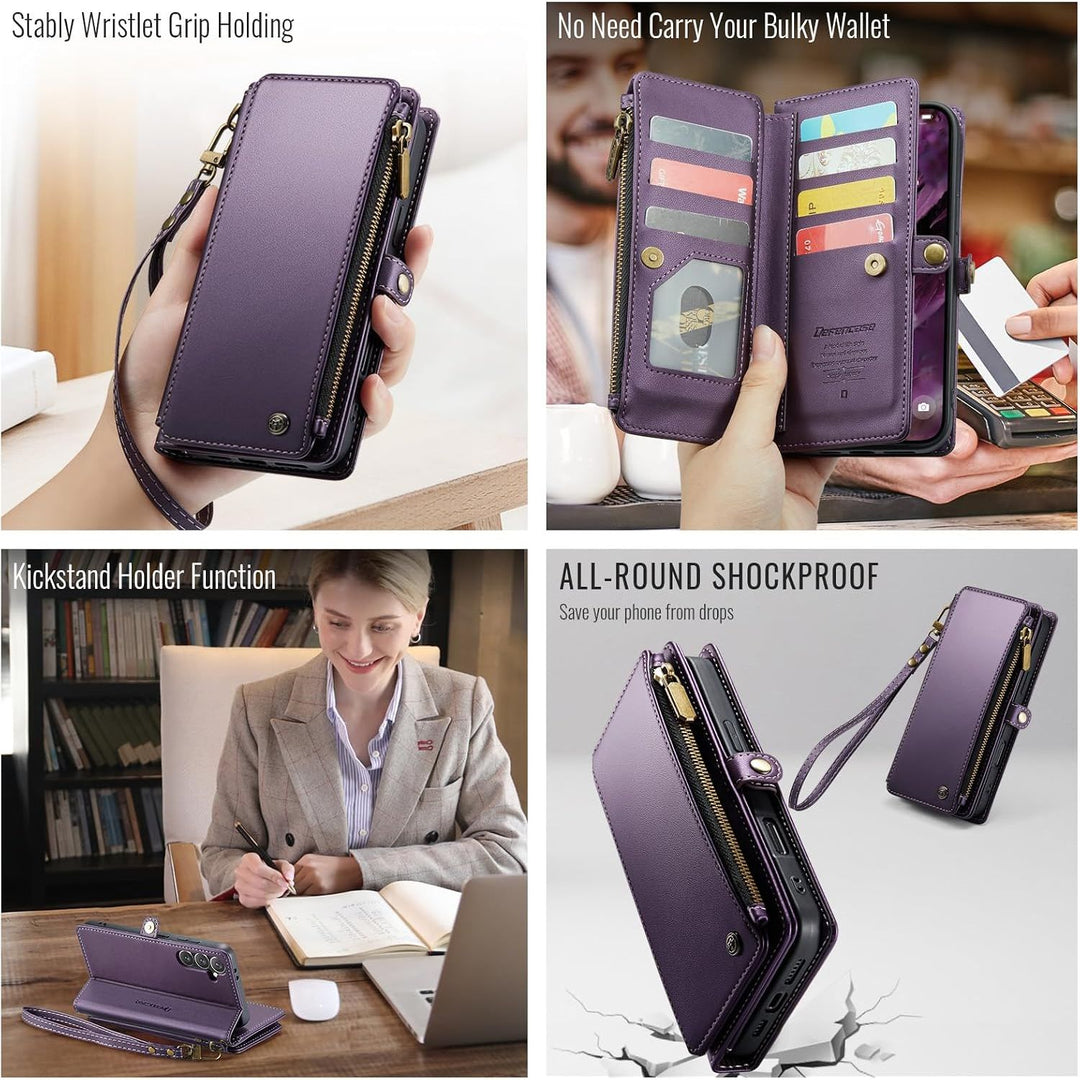 Wallet Phone Case for Galaxy S24 FE – Purple - Just Closeouts Canada Inc.