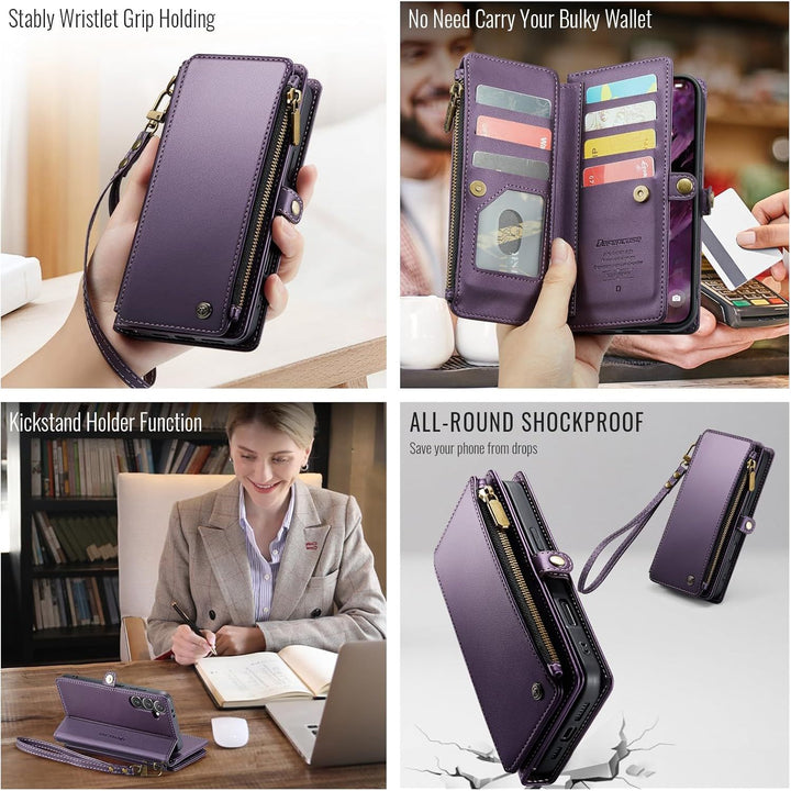 Wallet Phone Case for Galaxy S24 FE – Purple - Just Closeouts Canada Inc.