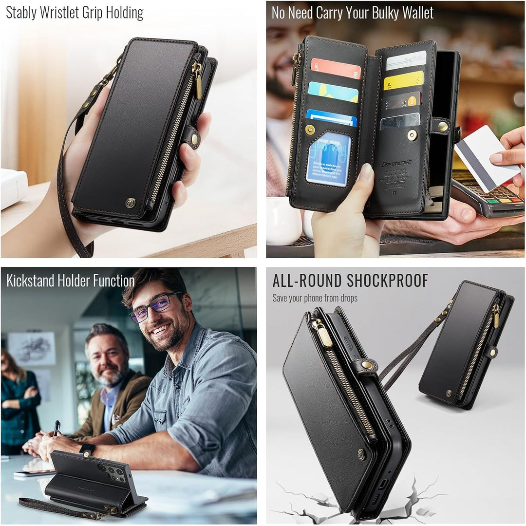 Wallet Phone Case for Galaxy S25 Ultra – Black - Just Closeouts Canada Inc.