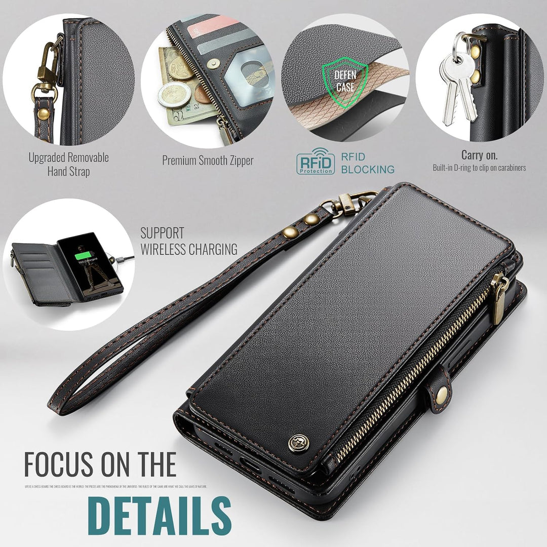 Wallet Phone Case for Galaxy S25 Ultra – Black - Just Closeouts Canada Inc.