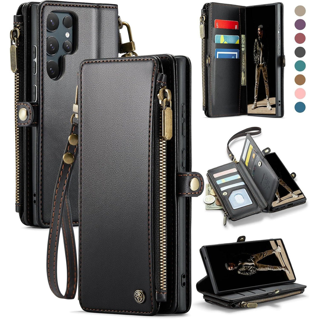 Wallet Phone Case for Galaxy S25 Ultra – Black - Just Closeouts Canada Inc.