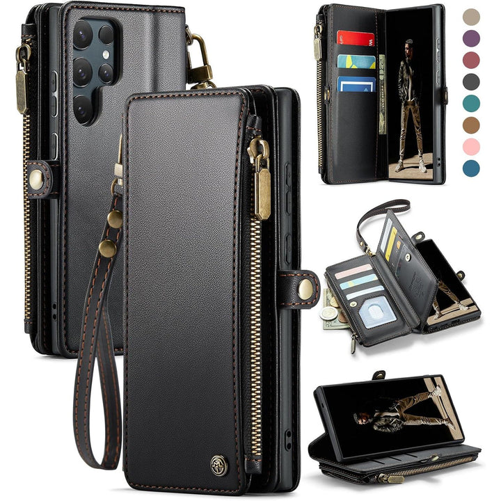 Wallet Phone Case for Galaxy S25 Ultra – Black - Just Closeouts Canada Inc.