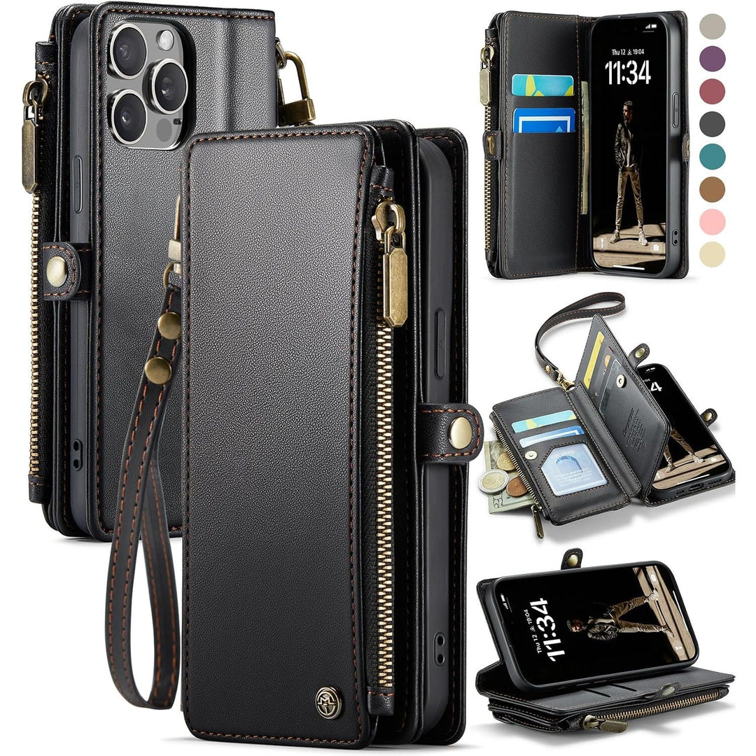 Wallet Phone Case for iPhone 12 / 12 Pro – Black - Just Closeouts Canada Inc.