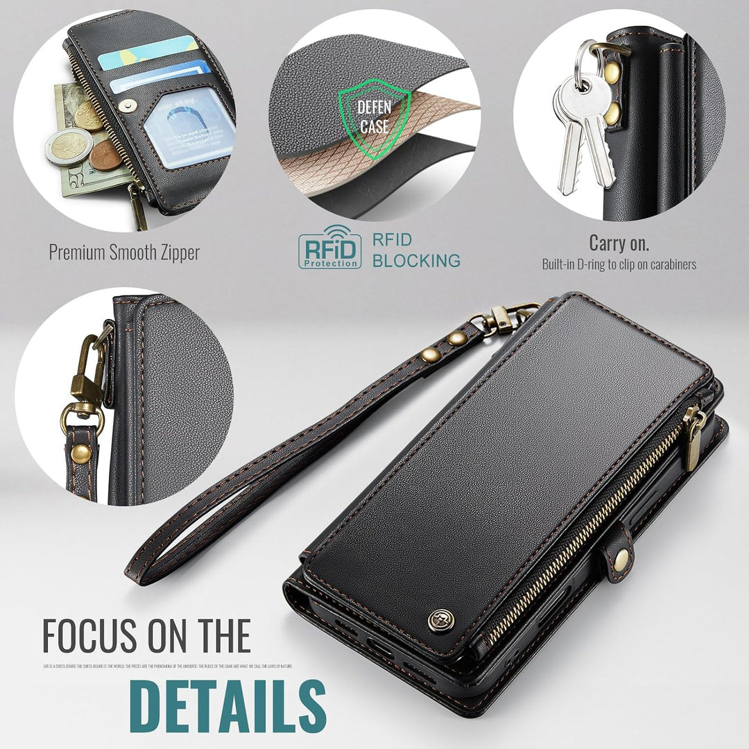 Wallet Phone Case for iPhone SE / 7 / 8 – Black - Just Closeouts Canada Inc.