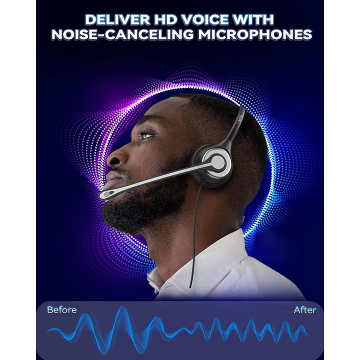Wantek Corded Telephone Headset Mono w/Noise Canceling Mic for Avaya Aastra Allworx Adtran Alcatel Lucent AltiGen Comdial Digium Gigaset InterTel Mitel Plantronics MiVoice Landline Deskphones(F600S1) - Just Closeouts Canada Inc.