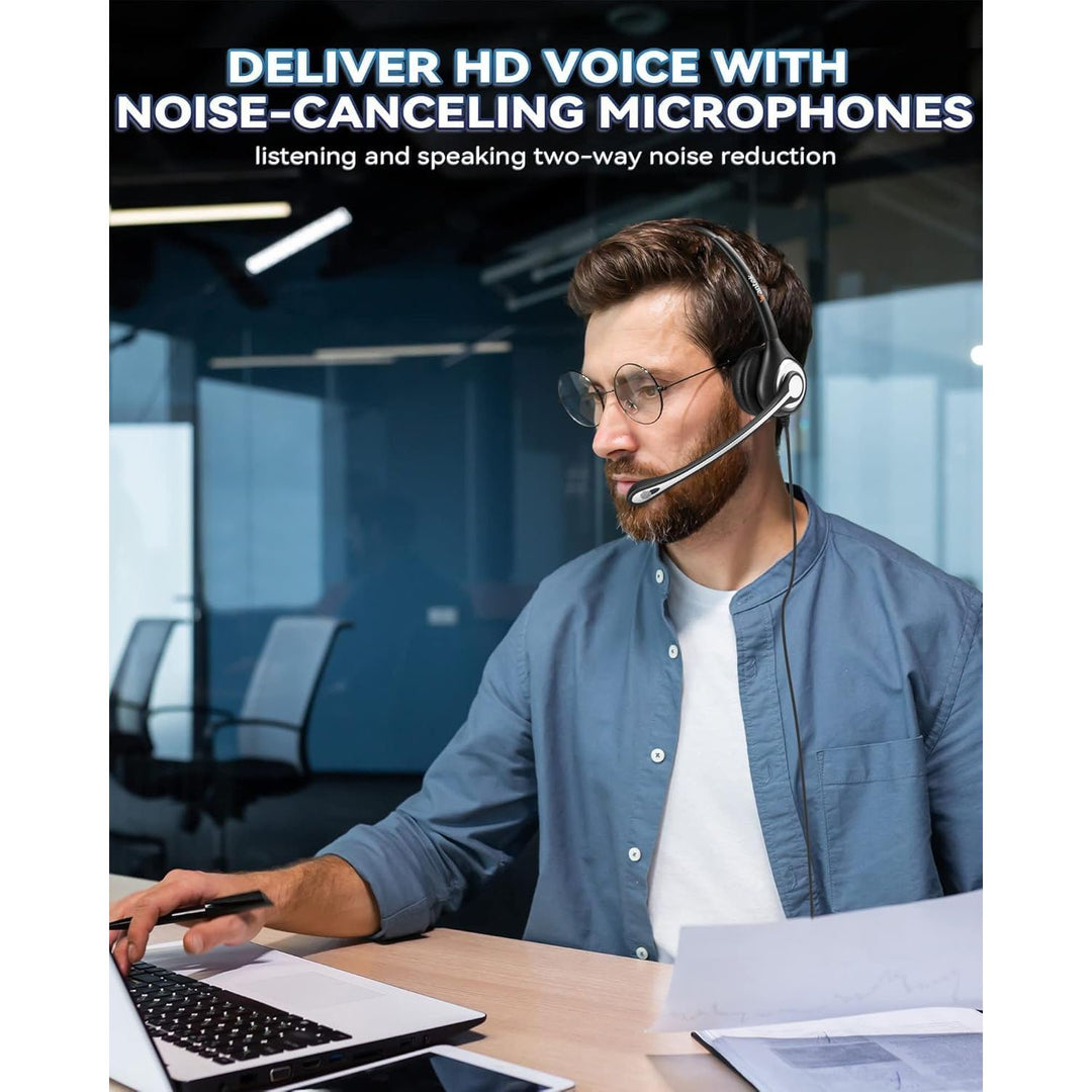 Wantek Corded Telephone Headset Mono w/Noise Canceling Mic for Avaya Aastra Allworx Adtran Alcatel Lucent AltiGen Comdial Digium Gigaset InterTel Mitel Plantronics MiVoice Landline Deskphones(F600S1) - Just Closeouts Canada Inc.