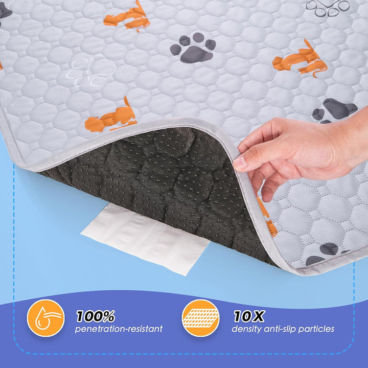 Washable Pee Pads for Dogs, 2 Pack Absorbent Reusable Training Dog Pads Pet Puppy Pads, Non - Slip Potty Pads for Whelping, Playpen, Crate, Bed, Orange, 48"x48" - Just Closeouts Canada Inc.X004PR79AT