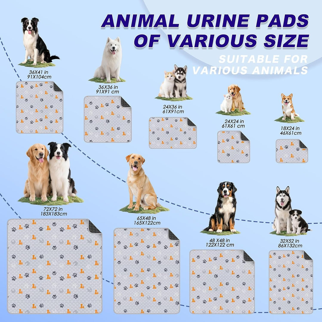 Washable Pee Pads for Dogs, 2 Pack Absorbent Reusable Training Dog Pads Pet Puppy Pads, Non - Slip Potty Pads for Whelping, Playpen, Crate, Bed, Orange, 48"x48" - Just Closeouts Canada Inc.X004PR79AT