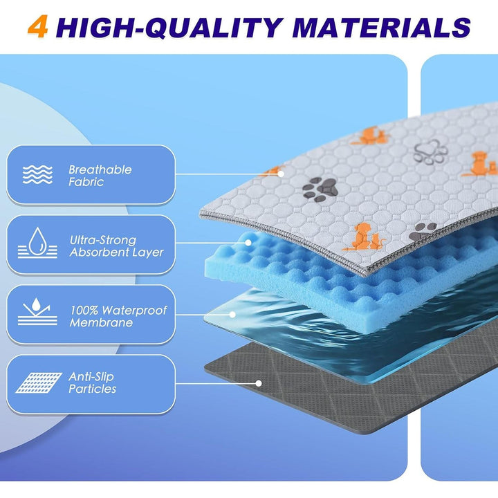 Washable Pee Pads for Dogs, 2 Pack Absorbent Reusable Training Dog Pads Pet Puppy Pads, Non - Slip Potty Pads for Whelping, Playpen, Crate, Bed, Orange, 48"x48" - Just Closeouts Canada Inc.X004PR79AT