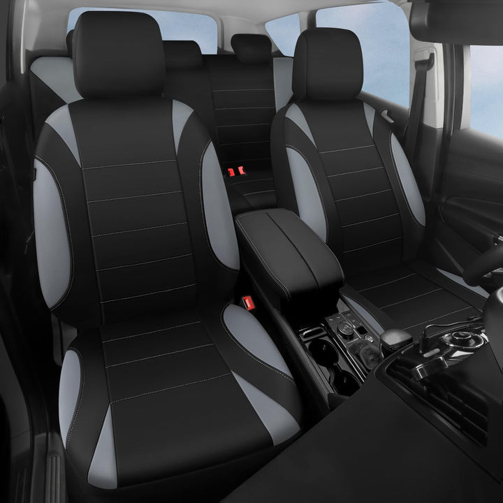 Waterproof Car Seat Covers Full Sets, Universal Fit Seat Covers for Cars, EVA Neoprene Seat Cover Set Full Sets, Interior Covers for Auto SUV,Vans,sedans, Trucks,(Black and Gray) - Just Closeouts Canada Inc.