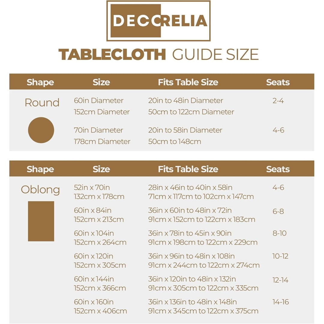 Waterproof Rectangular Linen Tablecloth for Dining Room, Rustic Farmhouse Tablecloth for Room Decor, Tablecloth for Party, Wedding, Picnics, Patio, Oblong, 52 x 70 inch (Rectangular), Coffee - Just Closeouts Canada Inc.X003KNORUT