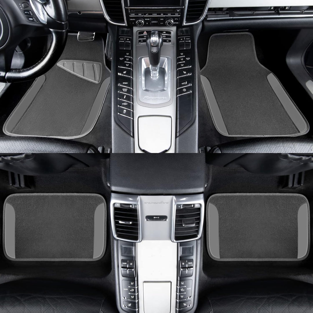 Waterproof Universal Fit Car Floor Mats, Car Mats Fit for SUV,Vans,sedans, Trucks,Set of 4pcs Car Carpet with Driver Heel Pad (All Gray) - Just Closeouts Canada Inc.