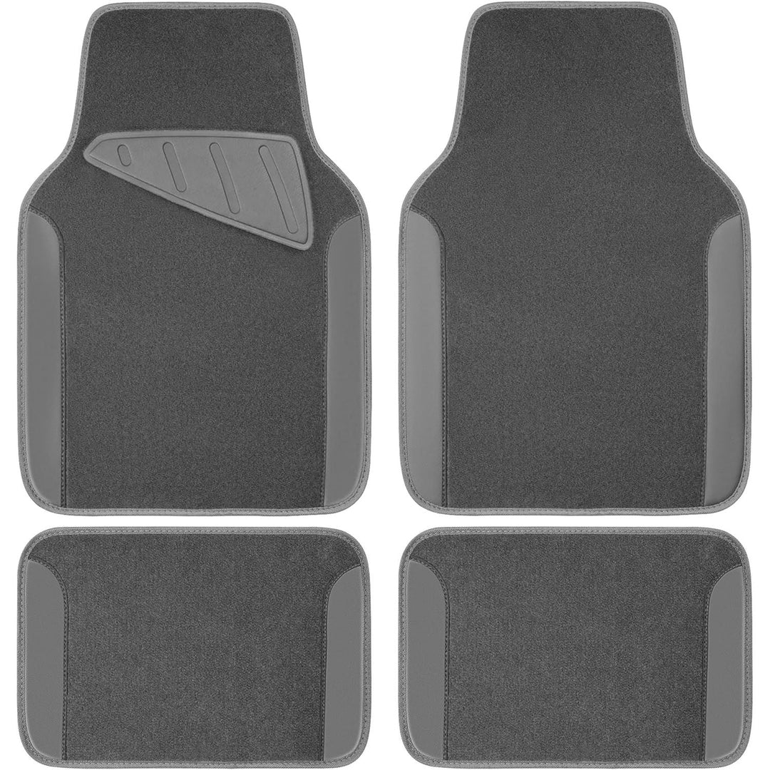 Waterproof Universal Fit Car Floor Mats, Car Mats Fit for SUV,Vans,sedans, Trucks,Set of 4pcs Car Carpet with Driver Heel Pad (All Gray) - Just Closeouts Canada Inc.