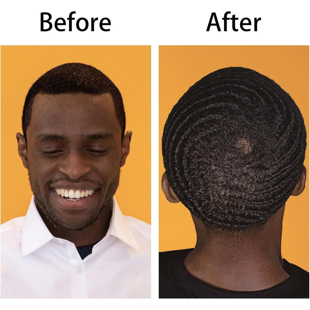 Wave Pomade for Men Strong Hold Easy Wash Hair Cream Grease, Promotes Layered Waves, Moisture, Shine, Brush and Durag Cap Set - Just Closeouts Canada Inc.