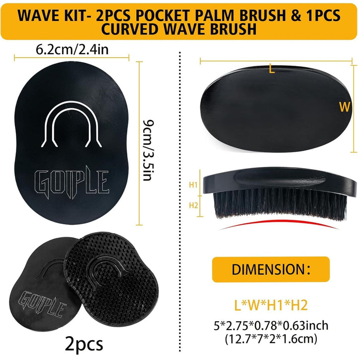 Wave Pomade for Men Strong Hold Easy Wash Hair Cream Grease, Promotes Layered Waves, Moisture, Shine, Brush and Durag Cap Set - Just Closeouts Canada Inc.