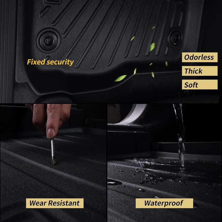 WAYIDSS Floor Mats & Trunk Mat for 2024 Hyundai KONA Electric (Electric Models Only),TPE All Weather Protection 1st & 2nd Row Car Floor Liners Front & Cargo Liners Accessories - Black - Just Closeouts Canada Inc.