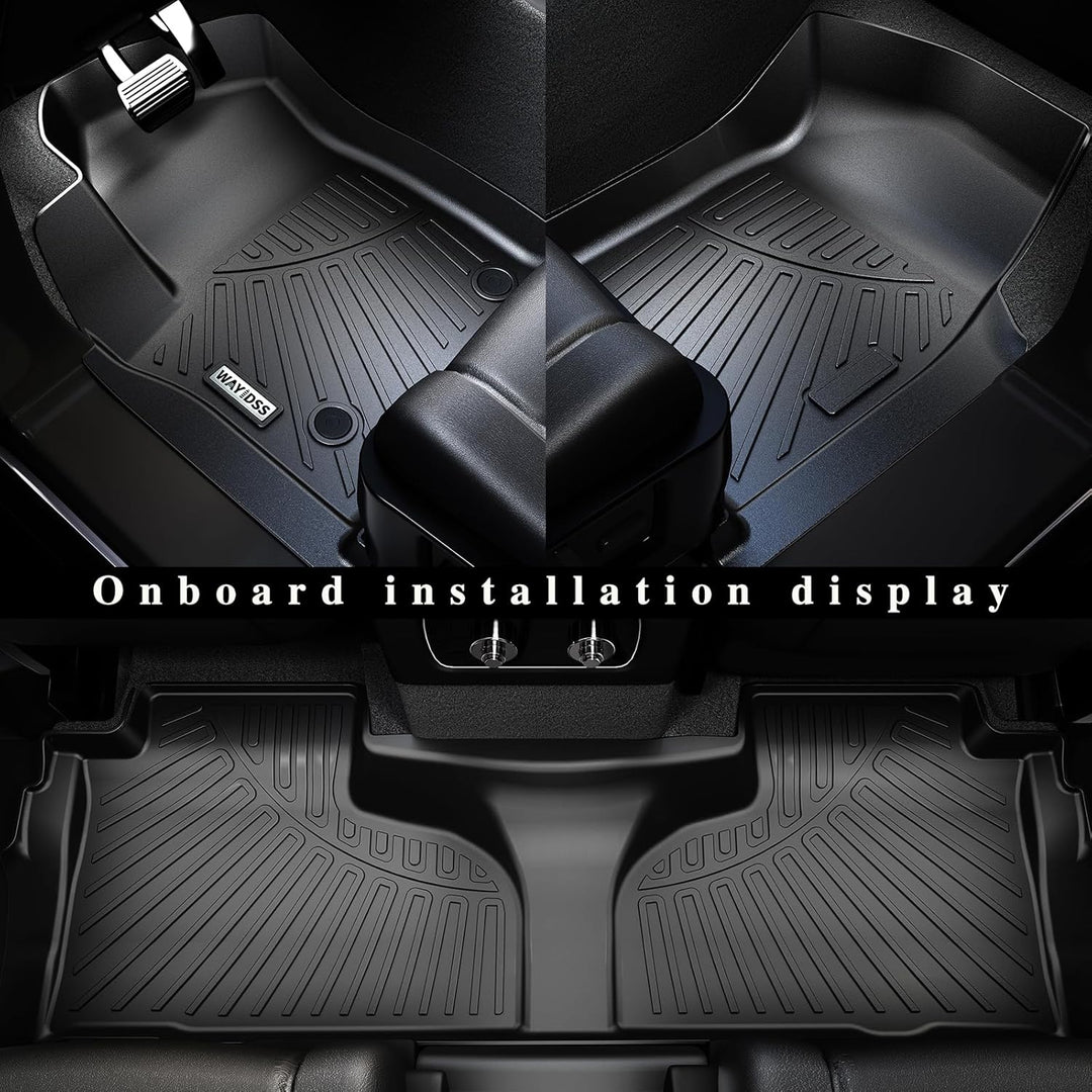 WAYIDSS Floor Mats & Trunk Mat for 2024 Hyundai KONA Electric (Electric Models Only),TPE All Weather Protection 1st & 2nd Row Car Floor Liners Front & Cargo Liners Accessories - Black - Just Closeouts Canada Inc.