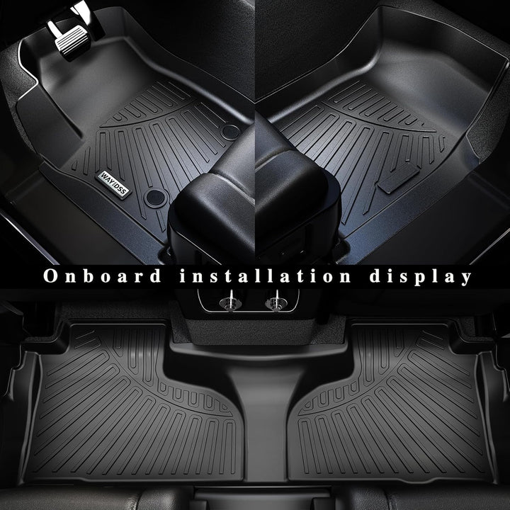 WAYIDSS Floor Mats & Trunk Mat for 2024 Hyundai KONA Electric (Electric Models Only),TPE All Weather Protection 1st & 2nd Row Car Floor Liners Front & Cargo Liners Accessories - Black - Just Closeouts Canada Inc.
