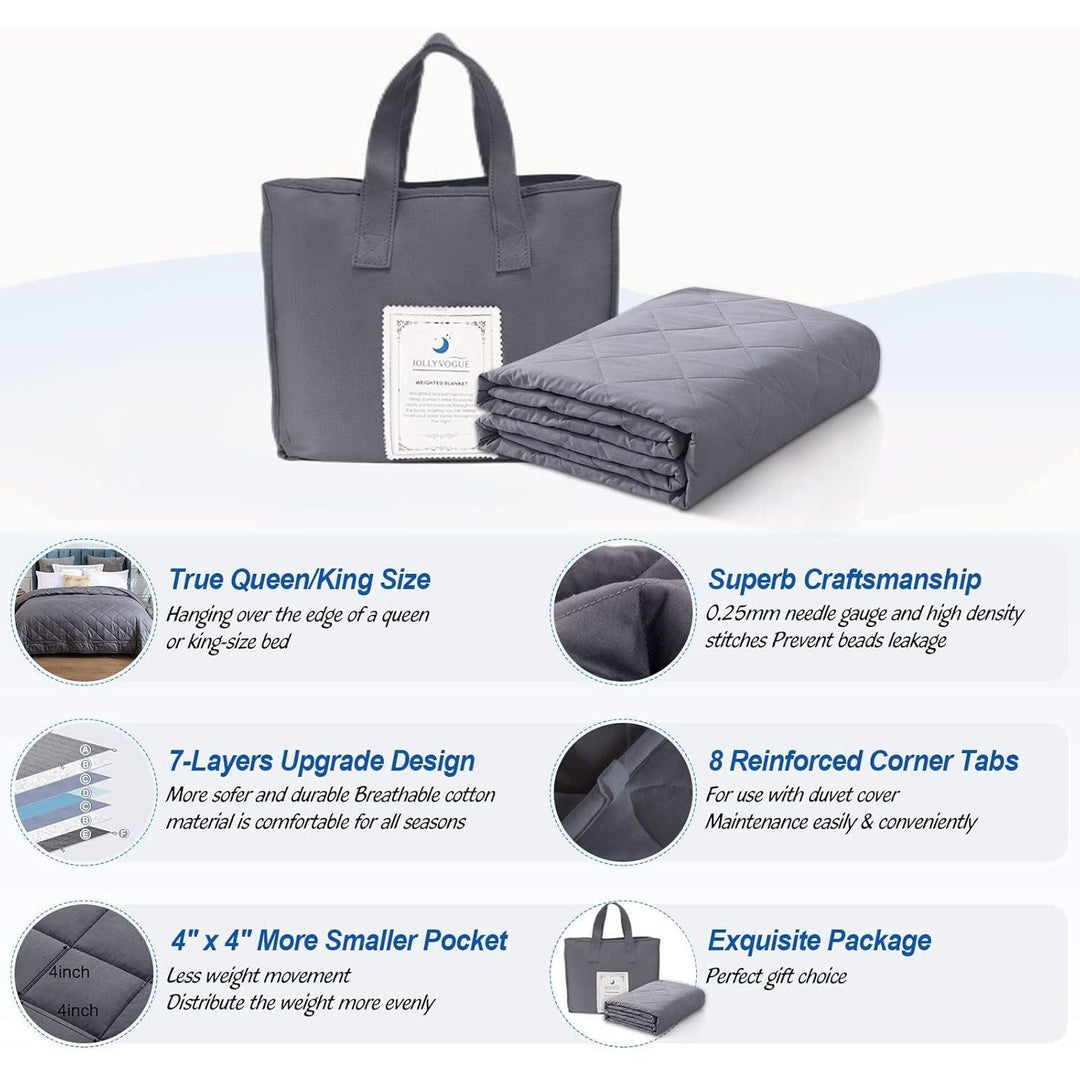 Weighted Blanket King Size(25lbs,88x104Inches), King Size Bed Adult Heavy Blanket Washable with Premium Glass Beads - Dark Grey - Just Closeouts Canada Inc.