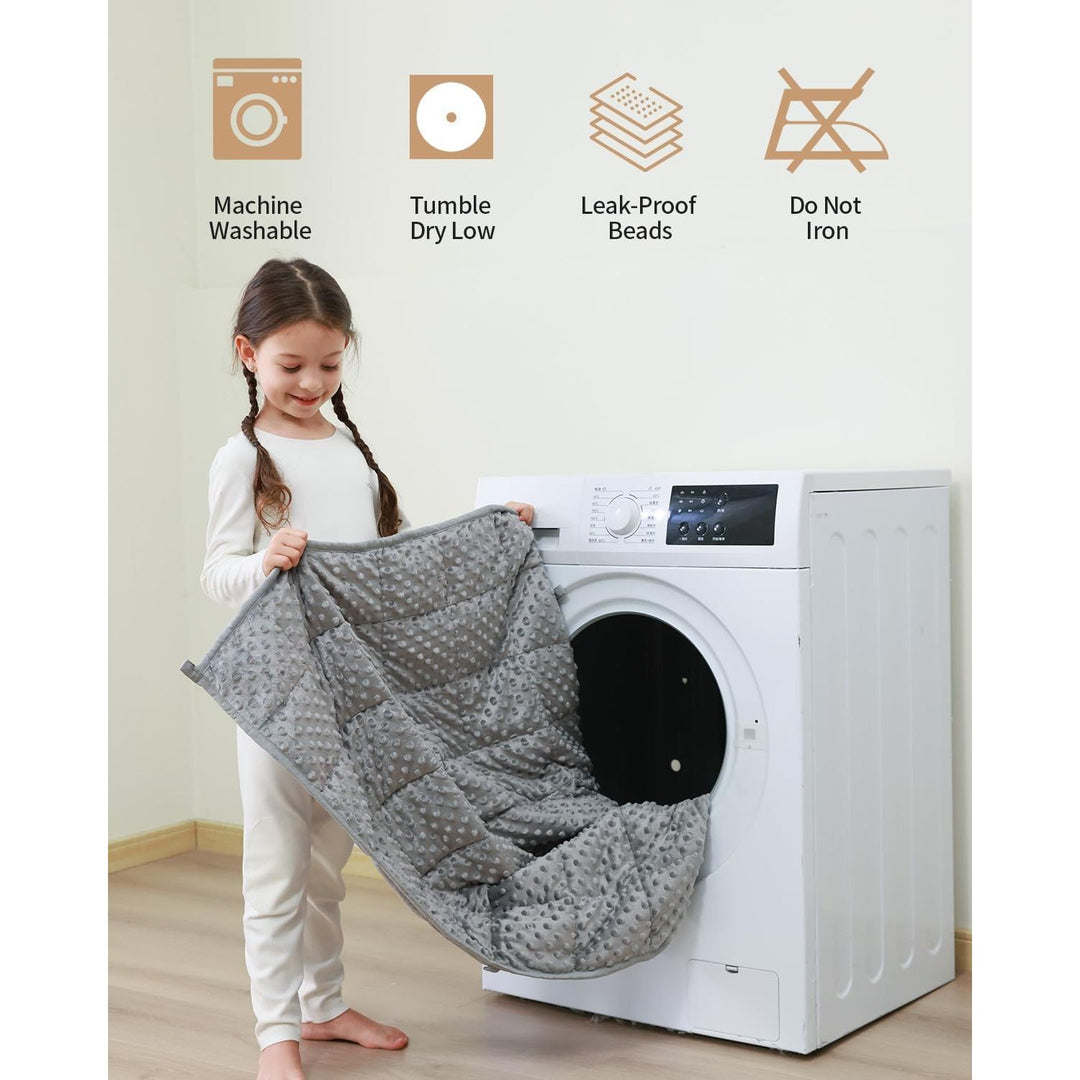 Weighted Blanket, Minky Dots and Cooling Microfiber Heavy Blanket, Soft and Cozy Weighted Throw for Sleeping and Calm,36 x 48in, 3lbs, Grey - Just Closeouts Canada Inc.