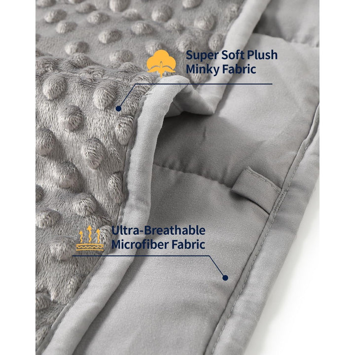 Weighted Blanket, Minky Dots and Cooling Microfiber Heavy Blanket, Soft and Cozy Weighted Throw for Sleeping and Calm,36 x 48in, 3lbs, Grey - Just Closeouts Canada Inc.