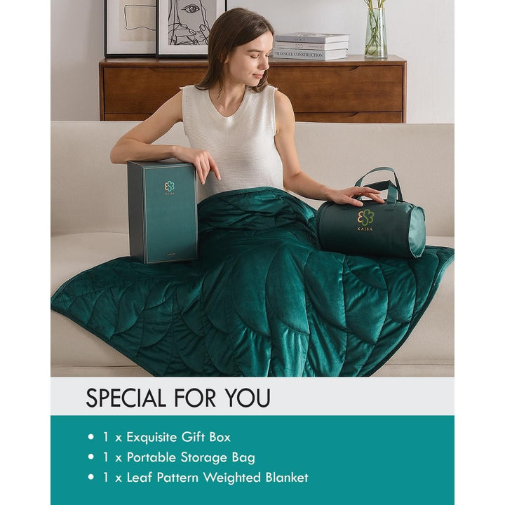 Weighted Lap Blanket 7 lbs 41" x 53", Small Weighted Blanket for Adults, Cozy Luxury Crystal Velvet Weighted Blanket for Relaxation, All - Season Blanket, Machine Washable, Green - Just Closeouts Canada Inc.