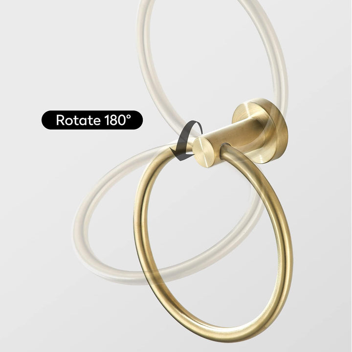 WEIKO Gold Toilet Paper Holder Towel Ring Bathroom Hardware Set Brushed Gold Hand Towel Holder Wall Mount TP Tissue Roll Holder with Double Post Pivoting Bath Accessories SUS304 Stainless Steel 2pc. - Just Closeouts Canada Inc.