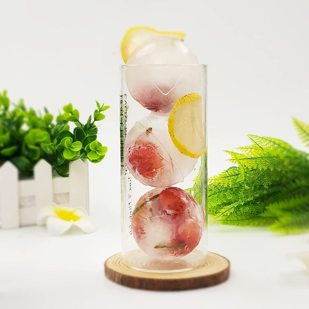 Whiskey Rocks Glass, Set of 4 (2 Crystal Bourbon Glasses, 2 Round Big Ice Ball Molds) In Gift Box - Just Closeouts Canada Inc.