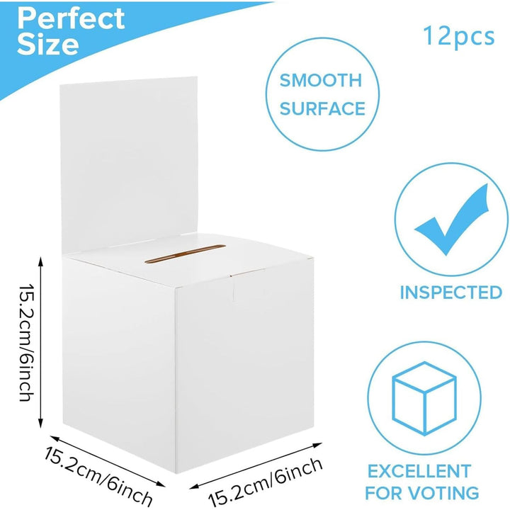White Cardboard Ballot & Raffle Boxes, 12-Pack, 6 in - Just Closeouts Canada Inc.X00494G58F