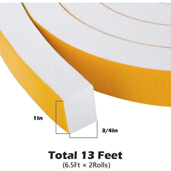 White Door Window Weather Stripping Self Adhesive Foam Tape High Density Foam Sealing Strip Window Insulation Weatherproof Gasket Tape for Doors and Windows (1" W X 3/4" T) Visit the ToLanbbt Store - Just Closeouts Canada Inc.
