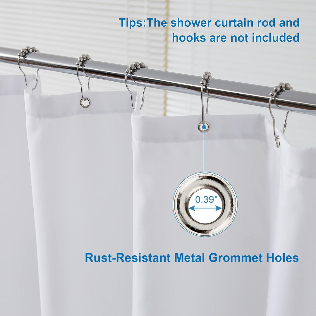Rust-resistant grommet holes; hooks and rod not included