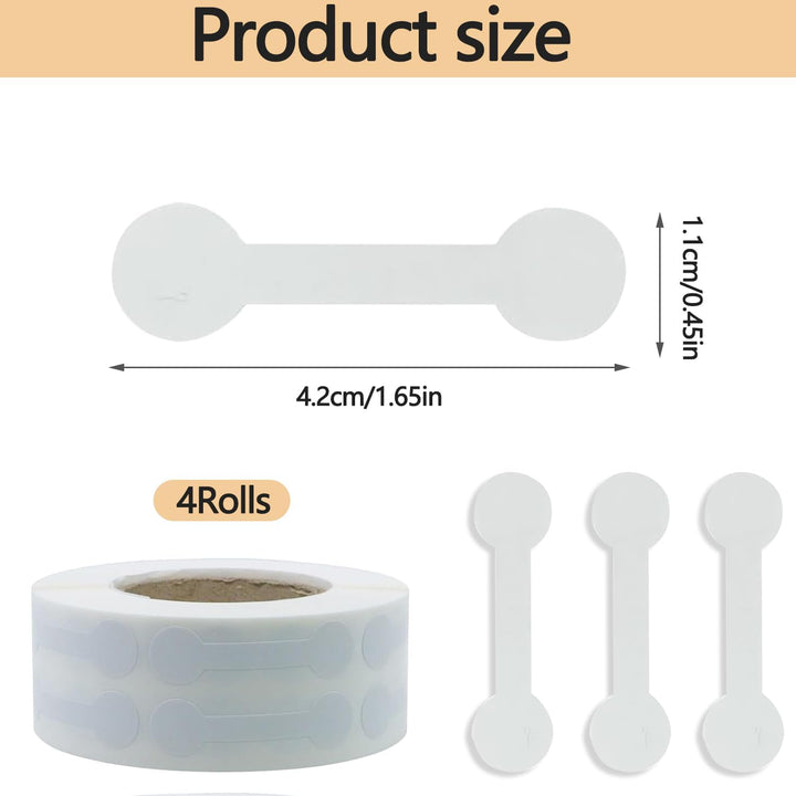 White self-adhesive jewellery price labels on four rolls, view 2