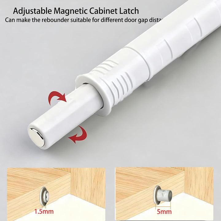 White Magnetic Push Latches for Cabinets, 73mm, 10-Pack - Just Closeouts Canada Inc.
