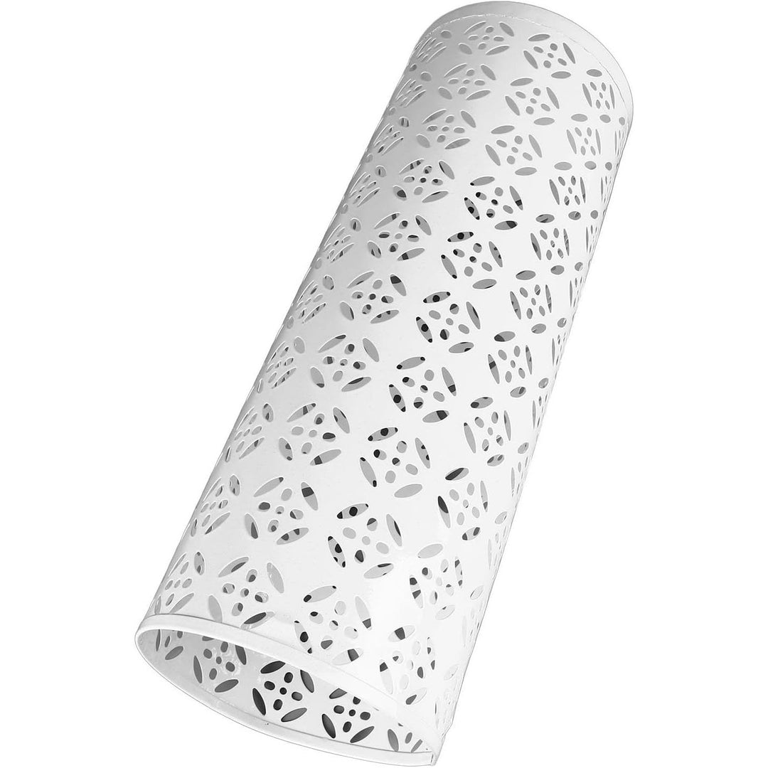 White Metal Umbrella Stand with Floral Cutouts - Just Closeouts Canada Inc.X004EDCCOH