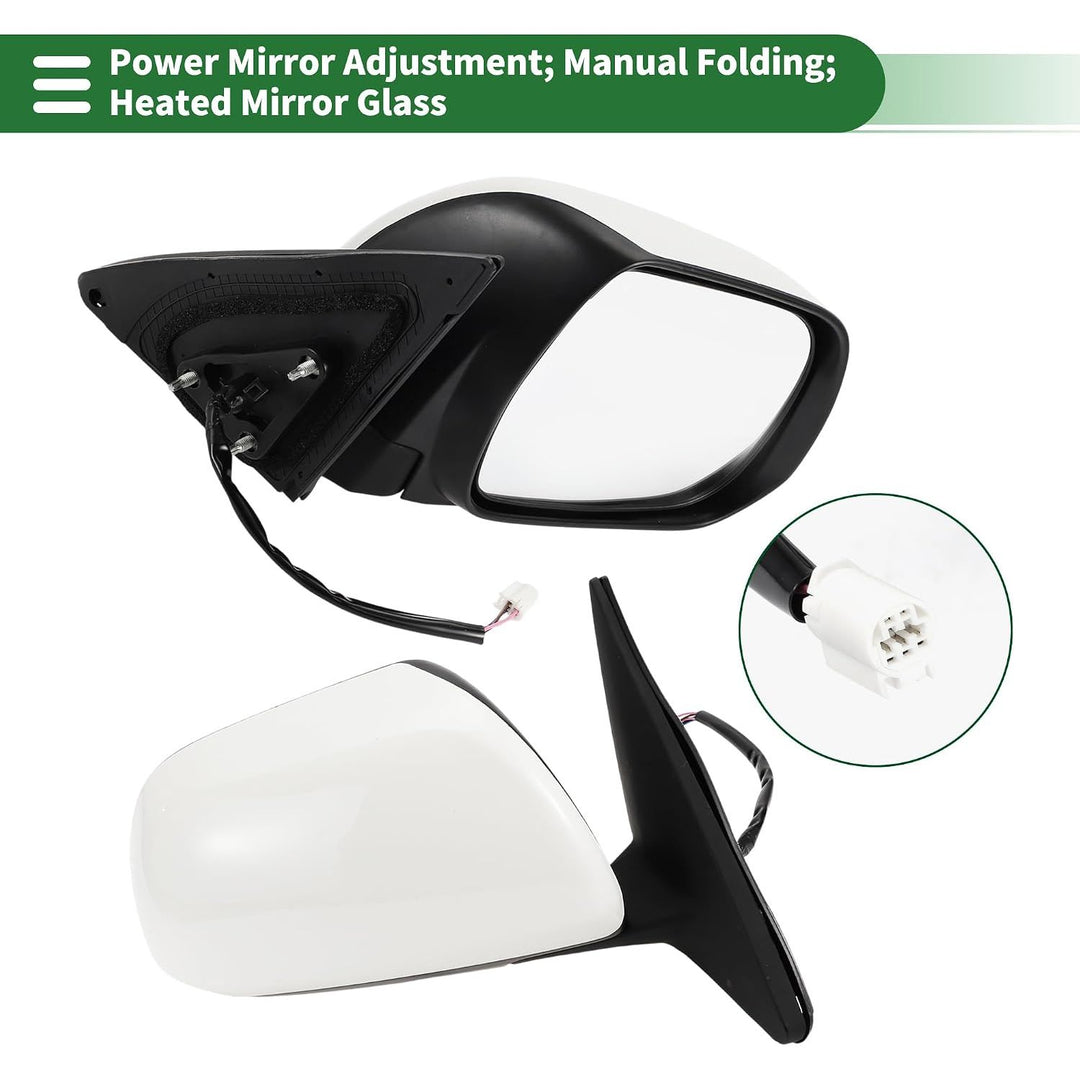 White Right Power Door Mirror for Toyota Highlander 2008–2013 - Just Closeouts Canada Inc.
