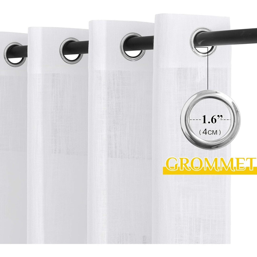 White Sheer Grommet Curtains, 70 x 95 in, Set of 2 - Just Closeouts Canada Inc.