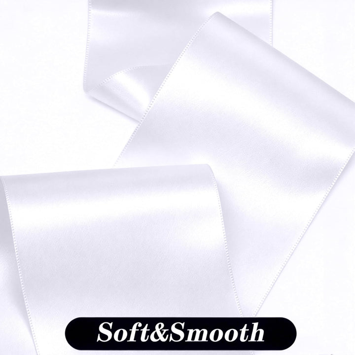 Wide White Satin Ribbon – 4 Inches × 11 Yards - Just Closeouts Canada Inc.